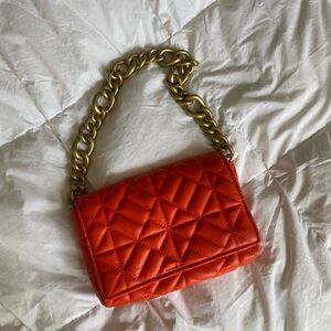 Zara Quilted Purse in Orange